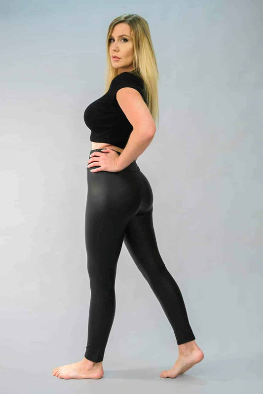 Hosszú női leggings, műbőr – 100
