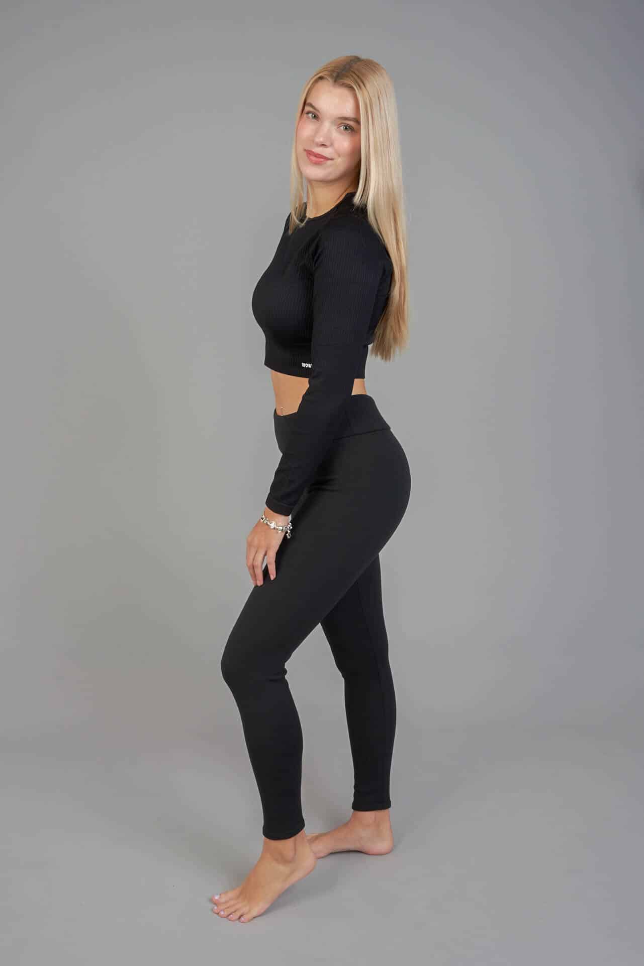 Bélelt női leggings, tejselyem – 1002