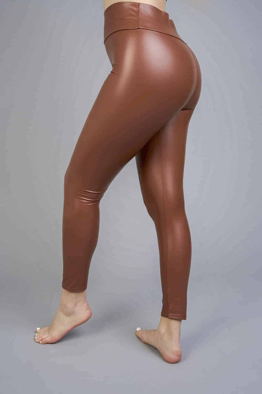 Hosszú női leggings, műbőr – 102