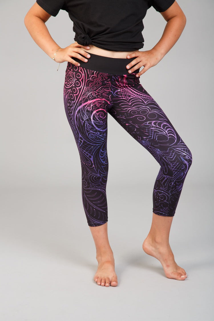 Gyerek capri leggings, tejselyem -  903